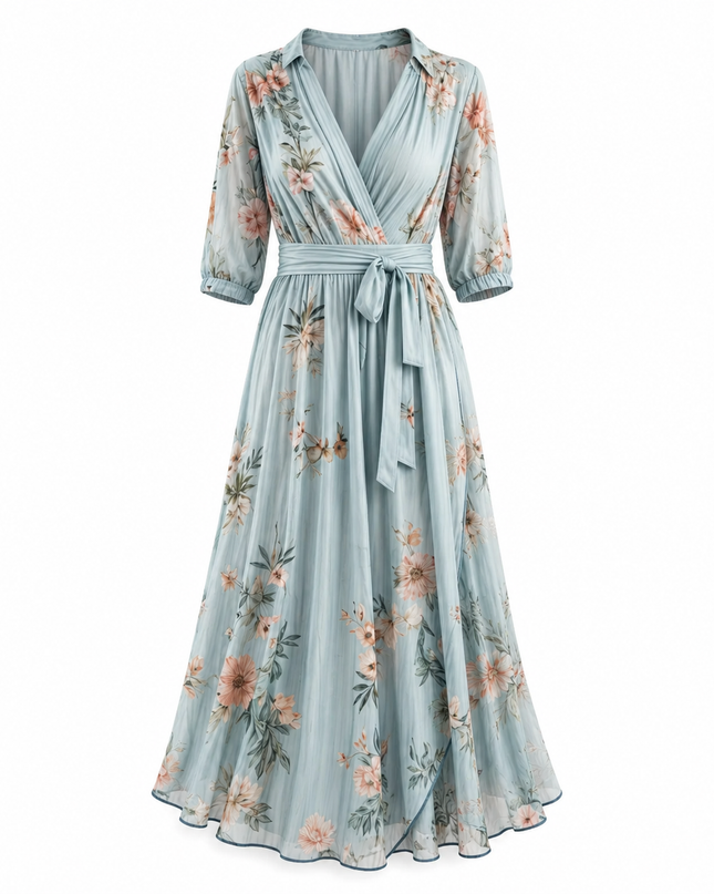 Women’s Floral Wrap Maxi Dress