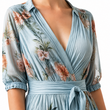 Women’s Floral Wrap Maxi Dress