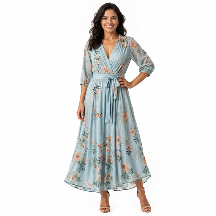 Women’s Floral Wrap Maxi Dress