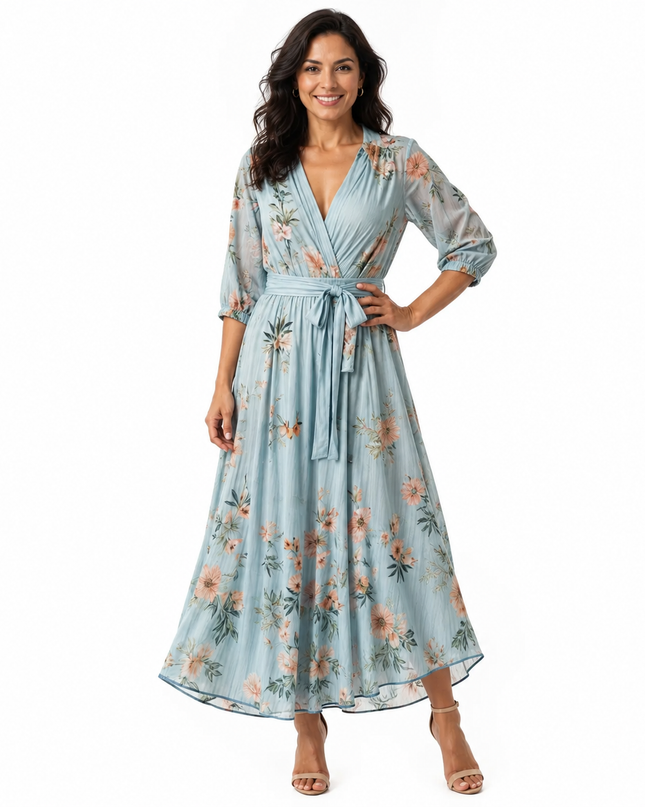 Women’s Floral Wrap Maxi Dress