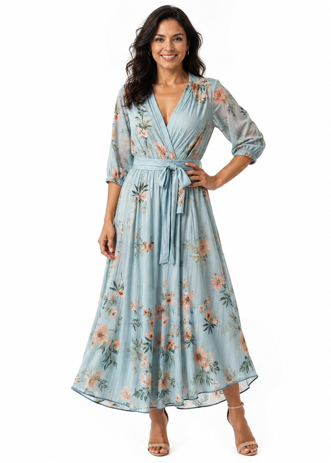 Women’s Floral Wrap Maxi Dress