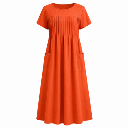 Women’s Pintuck Pocket Midi Dress