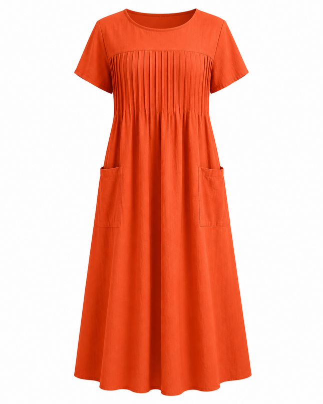 Women’s Pintuck Pocket Midi Dress